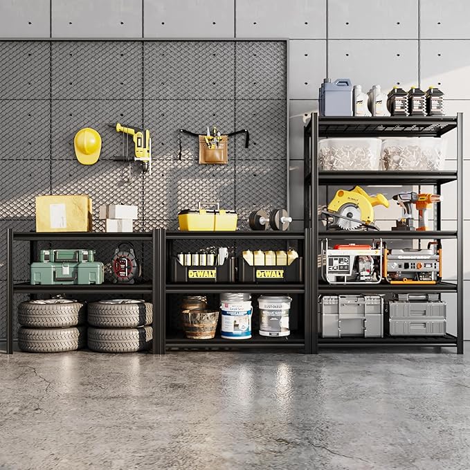 5-Tier 35" W x 15.8" D x 72" H Garage Shelving 3000LBS Storage Shelves Heavy Duty Metal Shelf Unit Adjustable Basement Industrial Storage Racks (72 * 35 * 15.8)