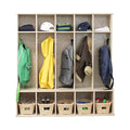 Factory Direct Partners Birch 5-Section Coat Locker with Bench, 10 Storage Cubbies and Coat Hooks; Durable, Sturdy Furniture for Home, Daycare, Preschool, Montessori Classroom