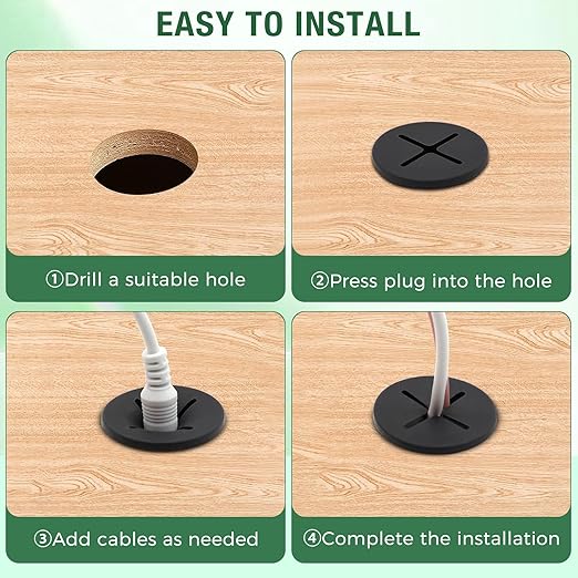 20Pcs Desk Grommet, 1" (25mm) Yellow Silicone Cord Hole Cover, Flexible Rubber Wire Grommets, Wall Grommets for Cables Management, Table, Countertop, Cabinets and Furnitures Wire Organizer