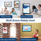 Acrylic Sign Holder 8.5x11 Wall Mount - 5 Pack Adhesive Frames, Magnetic Frame, Document & Picture Holder for Wall, Door, Glass Acrylic Frame with Strong Magnetic Sign Holder