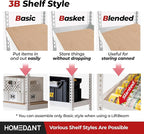 HOMEDANT 5 Tier Storage Shelves Adjustable Laminated Boltless Garage Metal Shelving Unit Heavy Duty Utility Rack Shelf Warehouse Pantry Closet Kitchen (3, (XL Deep) 48.1" W, White)