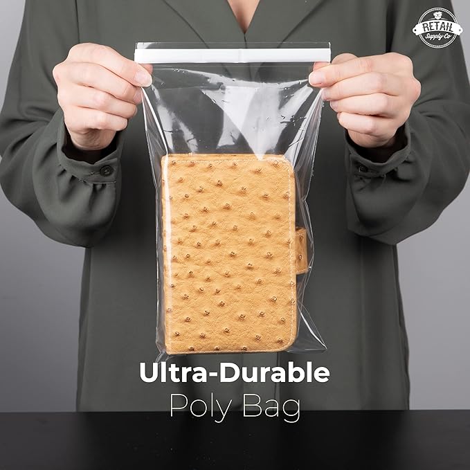Poly Bags with Suffocation Warning - 200 Pack 6x9 Clear Resealable Bags - Durable 6x9 Poly Packaging Bags for Shipping & Storage - Retail Supply Co