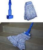 Mop Head Replacement Commercial Heavy Duty String Blue Wet Mop Heads for 3 Typs Commercial Mop Handle(3,Large)