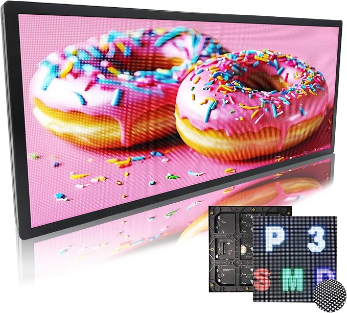 P3 Led Scrolling Programmable Signs, 320x128px High Resolution Digital LED Signage Displays, WIFI & USB Control Electronic Message Board Business Advertising Sign, Support Text/Image/Video 40"x18”