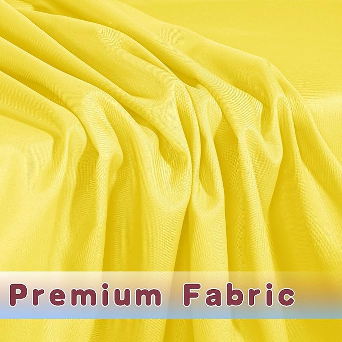 HolidayIdeas Yellow Fitted Table Covers - 96 x 30 Inch - 2 Pack Rectangle Tablecloths for 8 Foot Tables, Polyester Fabric Tablecloth for Parties, Baby Shower, Wedding, Trade Show