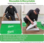 39" x50' Heavy-Duty Floor Protection | Construction Grade Carpet Protector | Drop Cloth Plastic Film for Hardwood Floors | Waterproof Painters Covering with No Residue(Mint Green)