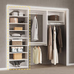Short Tower Closet Unit, Modular Closet System, Wood Closet System Organizer with Storage for Walk In Closets, Clothing Rack Wardrobe Closet for Hanging Clothes, Bedroom, White, 25.5"W