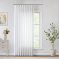 Vision Home White Pinch Pleated Semi Sheer Curtains Textured Light Filtering Window Curtains 95 inch for Living Room Bedroom Patio Rayon Blended Pinch Pleat Drapes with Hooks 1 Panel 60" Wx95 L