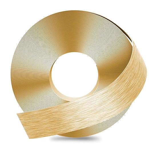 GSCIT Club Gold Edge Banding, 2 Inch x 50ft Aluminum Brushed Edge Banding PVC Edge Trim for Cabinet Repair Furniture