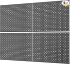 WALMANN 4-Pack 12"x16" Metal Pegboard Panels for Garage, Tool Organizer Pegboard for Pegboard Hooks - Compatible with 1/8" & 1/4" Hooks(Black)