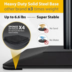 3 Packs Heavy Duty Pedestal Poster Sign Stand, 11"x17" Adjustable Floor Standing Sign Holder with 6.6Lbs Solid Steel Base for Vertical and Horizontal View Sign Displayed Stands, Black