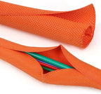Split Braided Cable Sleeve，Flexible Wire Loom Tubing, Automotive Cord Protector Pet Proof, Cable Management for Computer TV Electric Wires Harness 16ft (Orange, 10mm（3/8")