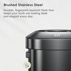 EKO Urban 24 Gallon Round Black Stainless Steel Open Top Waste Bin, Tall Commercial Trash Can for Indoor/Outdoor, Extra Large Metal Garbage Bin for Office, Restaurant, Restroom, 90L