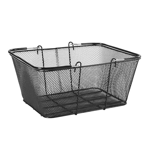 12PCS Metal Shopping Baskets 19L Grocery Basket with Handles Portable Shopping Baskets Set for Grocery Supermarket Retail Laundry Black