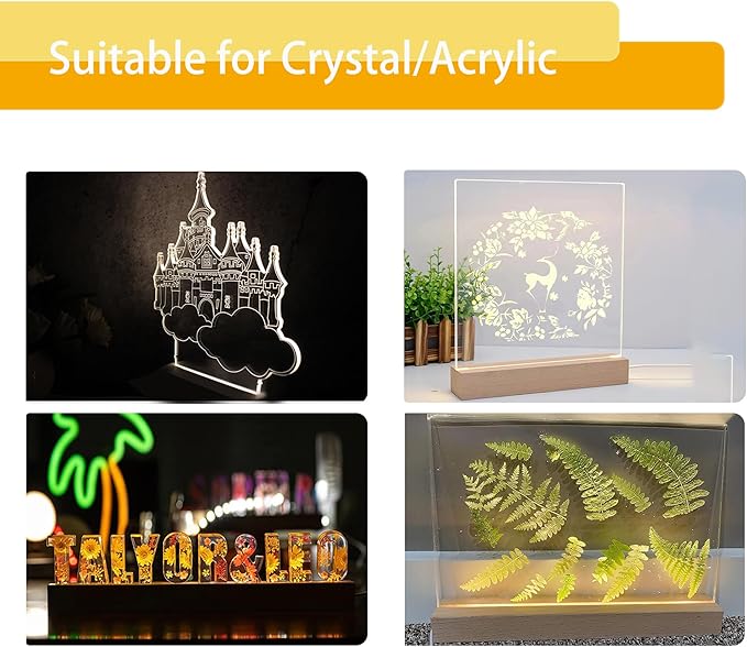9.45 inch Rectangle Display Pedestal, Colorful Rectangle Led Lights Display Base, Crystal Wooden Lighted Base Stand for Acrylic, Crystal, Night Light, Glass Resin Art