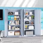 INTERGREAT Metal Garage Storage Cabinet with Lock, 72" Storage Cabinet with Locking Doors and 4 Adjustable Shelves, Lockable Steel Tool Cabinet for Home Office, School, Cement Grey