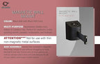 Crowd Control Warehouse - CCW Series WMB-220 Magnetic Wall Mount Retractable Belt Barrier -15 Foot Black Belt and Black ABS Case, Crowd Control Barriers