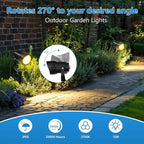 HIBOITEC 12W Spot Lights Outdoor 120V Landscape Lighting Waterproof Spotlight with 4.9ft 3-Plug LED Plug in Landscape Lights for Yard Gardern Decorations 2900K 1Pack
