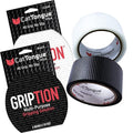 CATTONGUE GRIPS Non-Abrasive Grip Tape Wrap - 2” Thick Heavy-Duty, Waterproof Anti-Slip Tape for Wrapping Tools, Bats, Gym Equipment - Indoor & Outdoor Anti-Slip Solution (Black & Clear, 2-Pack)