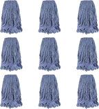Commercial Heavy Duty Mop Heads Replacement for Rubbermaid: 9 Packs Industrial Wet Mop Head for Floor Cleaning - Commercial Products Looped End String Head Refills