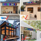 P10 Scrolling Programmable Led Sign For Business Custom Banner Advertising Outdoor Open Digital Led Display Screen Message Board Wifi Control High Brightness Neon Sign 77"X14"