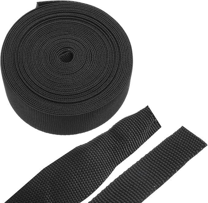 MECCANIXITY Braided Cable Sleeves Heat Shrinkable Fabric Sleeving, 1" 33ft Black 2:1 Ratio Heat Shrinkable Cord Protector for Harness Cable, Network Cable Protection, Cable Management