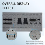 JZD 115 PCS Metal Pegboard Wall Organizer 3 Packs Metal Pegboard Kit 66x24 Inch Pegboard Panels Tool Organizer Kit with Accessories Hooks for Garage, Tool Storage,Craft Room