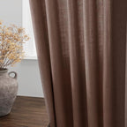 Nanspring Mocha Mousse Curtains 120 Inches Long 2 Panels Set Back Tab Linen Loop Pocket Light Filtering Semi Sheer Boho Style Curtain for High Ceiling Living Room Curtains 52x120