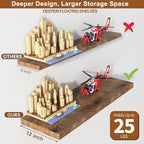 12 Inch Deep Floating Shelves for Wall 2 Pack Floating Shelfs Large Storage Space Wall Decor Display Shelf for Bathroom Living Room Bedroom Kitchen 48" W x 12" D x 1.2" H Rustic Brown