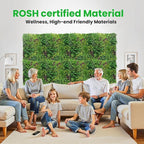 Artificial Grass Wall Roll 40"x120" (3.33ft x 10ft,33.3 Sq.ft), 3D Green Grass Wall for Outdoor Fence Indoor Decor, Greenery Privacy Screen for Patio Backyard, with DIY 60 PCS Violet Flower