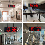 Digital Wall Clock with Double Sided Display, Large LED Clock with Timer,Alarm,Temperature and Date,Two Faced Hanging Digital Clock Large Display for Multiple Public Places(Red)