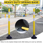 36 Inch Heavy Duty Traffic Cones 8-Pack with Spring Base - OrangeStar Reflective Safety Cones for Construction Zones, Highways, Parking Lots - Yellow Road Delineators