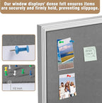 Mifuro 26"x20" Enclosed Bulletin Board, Outdoor Lockable Weather-Resistant Aluminum Cork Noticeboard for School & Office, Silver Frame w/Grey Flet