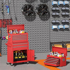 INTERGREAT Tool Chest Cabinet,8-Drawer Rolling Tool Chest with Detachable Top Tool Box, Tool Chests with Universal Lockable Wheels, Metal Tool Cart for Garage, Workshop, Barbershop(Red)