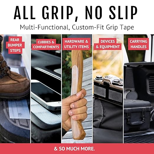CATTONGUE GRIPS Non-Abrasive Grip Tape Wrap - 2” Thick Heavy-Duty, Waterproof Anti-Slip Tape for Wrapping Tools, Industrial & Commercial Uses - Indoor & Outdoor Anti-Slip Solution (Black, 60ft)