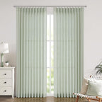 Vision Home Soft Green Pinch Pleated Semi Sheer Curtains Textured Linen Blended Light Filtering Window Curtains 120 inch for Living Room Bedroom Patio Pinch Pleat Drapes with Hooks 10FT 60" Wx120 Lx1