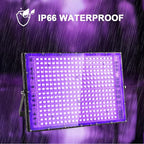 2 Pack 300W Black Lights, Blacklight Flood Light with Plug and Switch,for Glow Party, Black Light Party, Halloween, Body Paint, Neon Glow, Fluorescent Poster, Stage Lighting