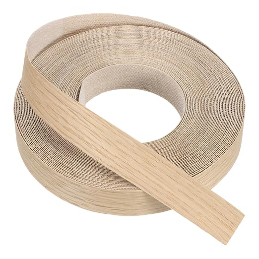 PATIKIL White Oak Edge Banding, 1 in x 49.2 ft Wood Veneer Tape, Pre-glued Flexible