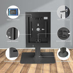 Mount-It! Anti-Theft Tablet Kiosk, Locking Countertop Tablet Enclosure with Freestanding Base, Universal Enclosure Compatible with iPads Gen 7, 8, 9 and 10, iPad Pro, iPad Air, Black