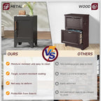 Bestoo Metal Locking Cabinet, 23.6" H Locker with 1 Magnetic Door and 1 Adjustable Shelve, Small Lockable Nightstand, Black Bedside Storage Cabinets for Bedroom, Home, Office, School