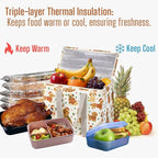 VENO 2 Pack Cooler Bag, Insulated Grocery Bags for Food Delivery, Collapsible Cooler, Reusable Shopping Bags for Groceries, Hard Bottom, Zippered, Foldable, Christmas Pattern (Holiday Pups, 2 Pack)
