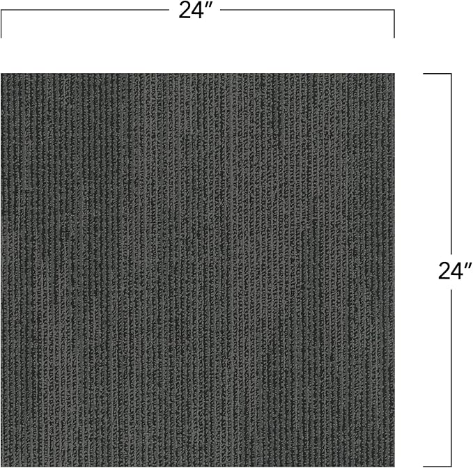 Mohawk Elite 24" x 24" Berber (Loop pile), 0.1" Pile Height, Carpet Tile, Nylon Fiber, Black Bird Color, (24 Tiles), (96 sqft/carton)