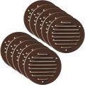 Vent Systems - 4 Inch (Inner) Pack of 10 Brown Metal Round Soffit Air Vent Grille Cover, Register air Vent Deflector, Louver - Built-in Mesh - HVAC for Bathroom, Home Office, Kitchen 5 Inch (Outer)