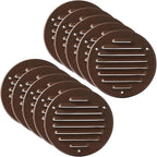 Vent Systems - 4 Inch (Inner) Pack of 10 Brown Metal Round Soffit Air Vent Grille Cover, Register air Vent Deflector, Louver - Built-in Mesh - HVAC for Bathroom, Home Office, Kitchen 5 Inch (Outer)