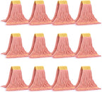 Matthew Cleaning Commercial Mop Head Replacement, 5 Inch Wide Headband, Looped End Cotton Blend String Wet Mops for Floor Cleaning, 18 oz Medium, Case Pack 12 Pcs Orange