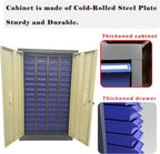 60 Drawer Parts Cabinet with Doors GarageOrganizer Steel ABS Materials for Parts Storage Drawer Size 7.8 * 3.9 * 1.9 Inch