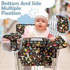 Shopping Cart Cover for Baby Girl Boy 2-in-1 High Chair Water Resistant High Chair Cover w/Phone Pouch Pocket Gender Neutral Cart Cover for Zebra Texture Babies Padded Grocery Cart Cover for Baby