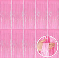 Pink Party Streamers Foil Fringe Backdrop Curtains Tinsel Streamers Birthday Party Decorations Fringe Backdrop for Birthday Party Graduation Bridal Shower