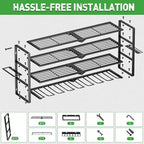 Power Tool Organizer Wall Mount, 4 Layers Tool Storage Rack with 8 Cordless Drill Holders, Power Tool Shelf Loads 400lbs for Garage, Warehouse, Workshop, Gifts for Men, Husband