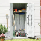 EHHLY Heavy Duty Tall Storage Cabinet Outdoor Weatherproof, 28 Cuft Garage Storage Cabinet with 4 Adjustable Shelves, Lockable Kitchen Pantry Closer Organizer, 31Wx23Lx66H, Polar White